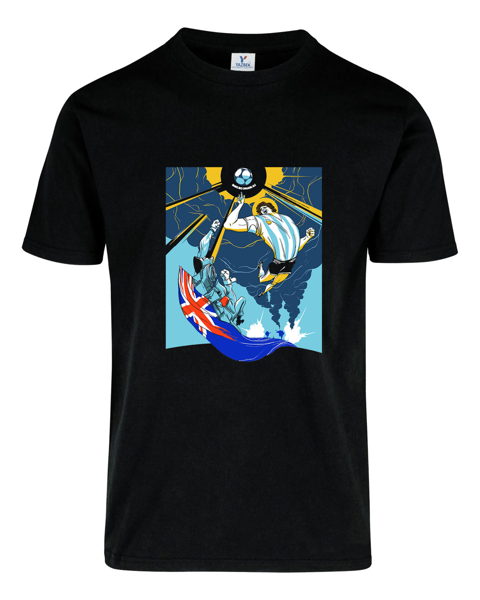 Remera: Maradona Caricatura La Mano De Dios Memoestampados - Imagen 3