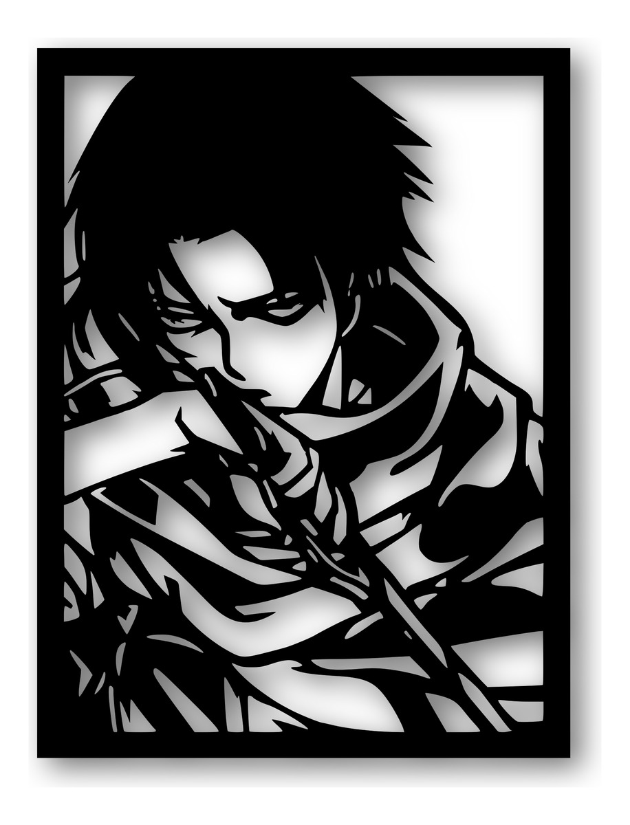 Cuadro Attack On Titan Levi Ackerman Calado Memo Estampados