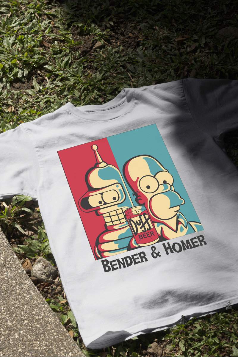 Remera: Bender _ Homer Memoestampados - Imagen 15