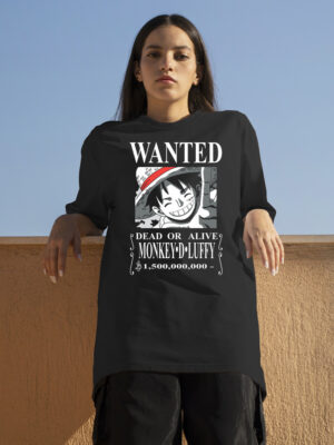 Remera: Wanted Luffy Memoestampados