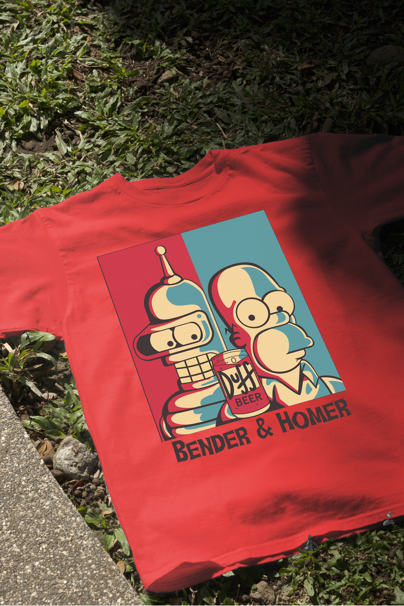 Remera: Bender _ Homer Memoestampados - Imagen 18