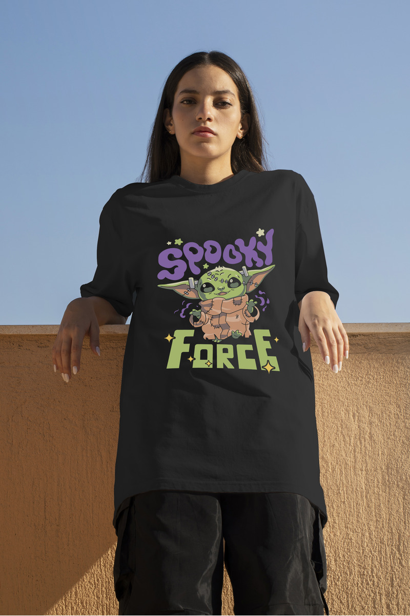 Remera: Spooky Force (baby Yoda) Memoestampados - Imagen 2