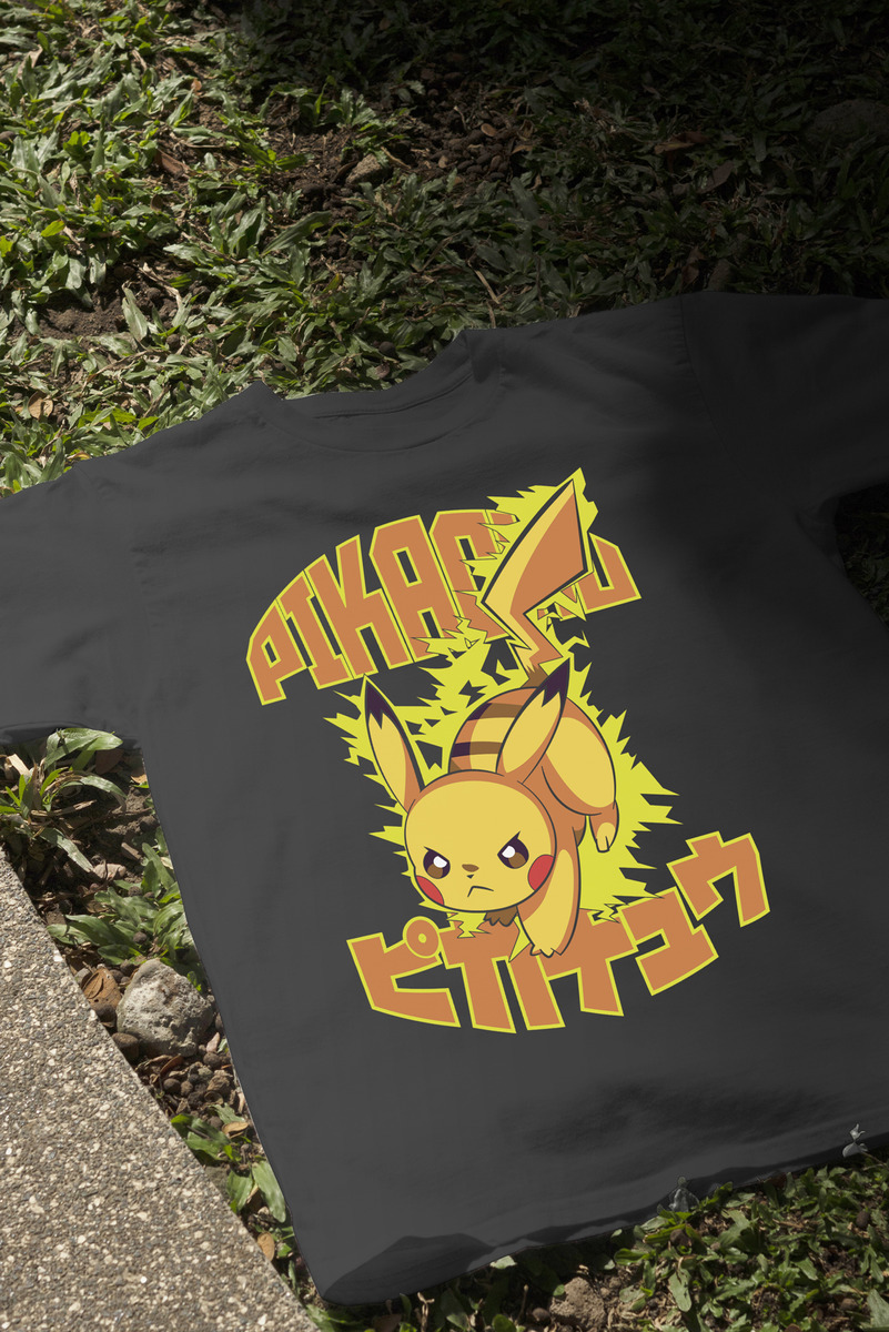 Remera: Pikachu Letras Memoestampados - Imagen 3