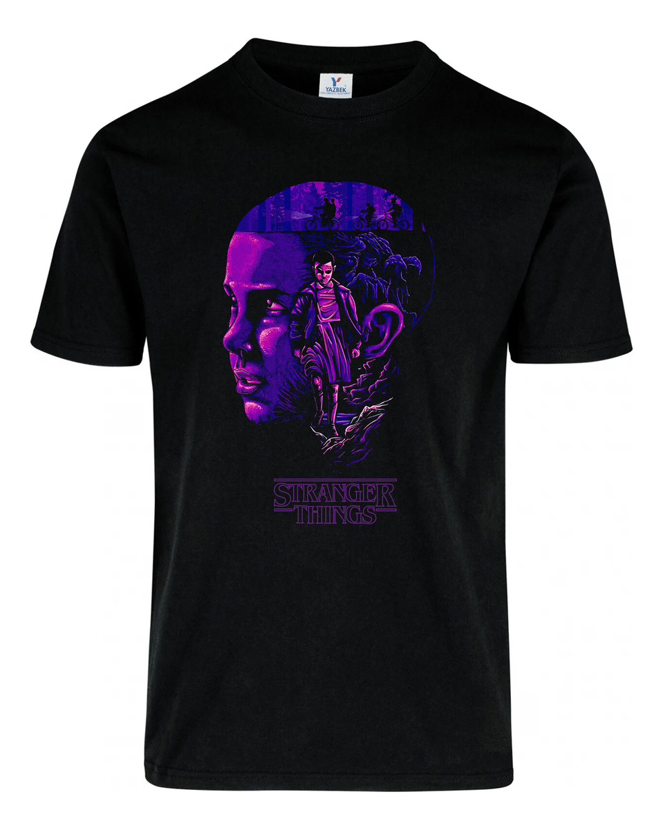 Remera: Eleven Stranger Things Morado Memoestampados