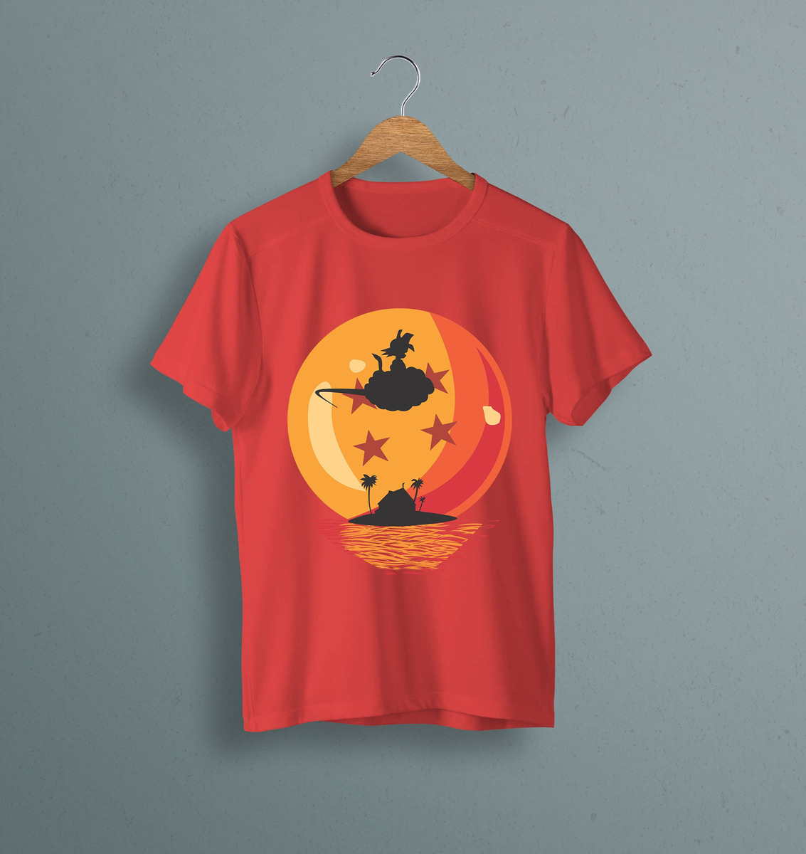Remera: Goku Silueta Nube Esfera Memoestampados - Imagen 6