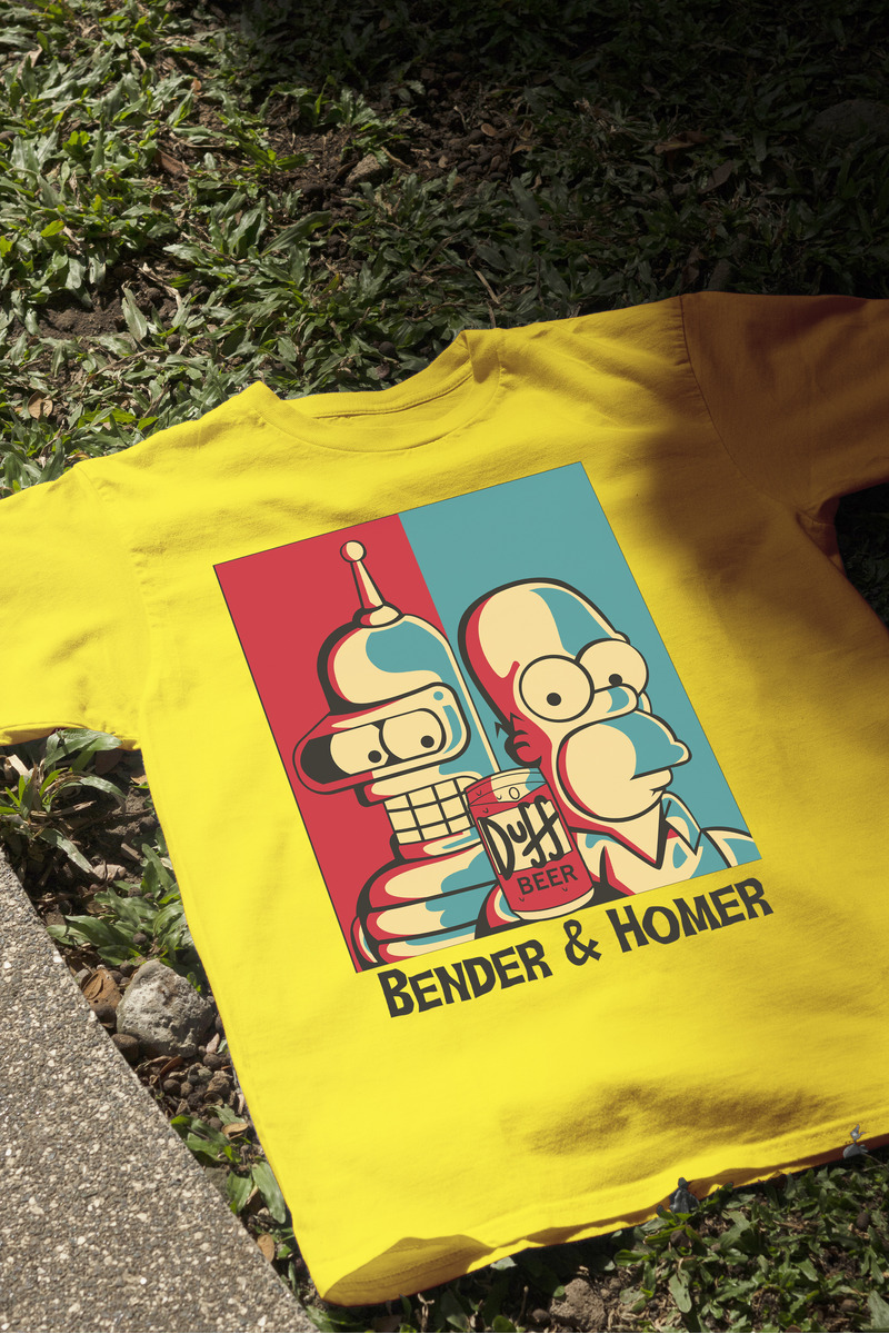 Remera: Bender _ Homer Memoestampados - Imagen 6