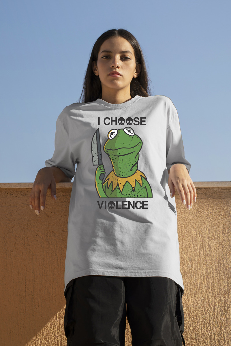Remera: I Choose Violence Kermit Memoestampados - Imagen 14