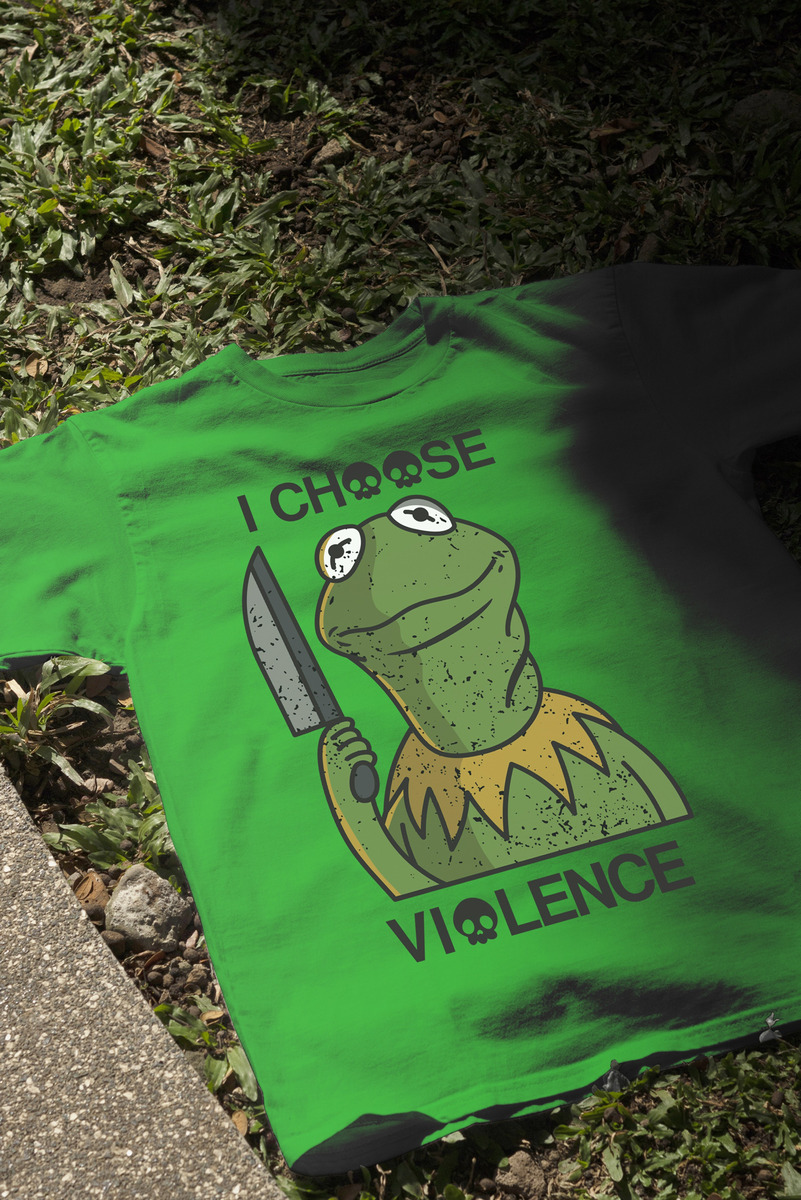 Remera: I Choose Violence Kermit Memoestampados - Imagen 21