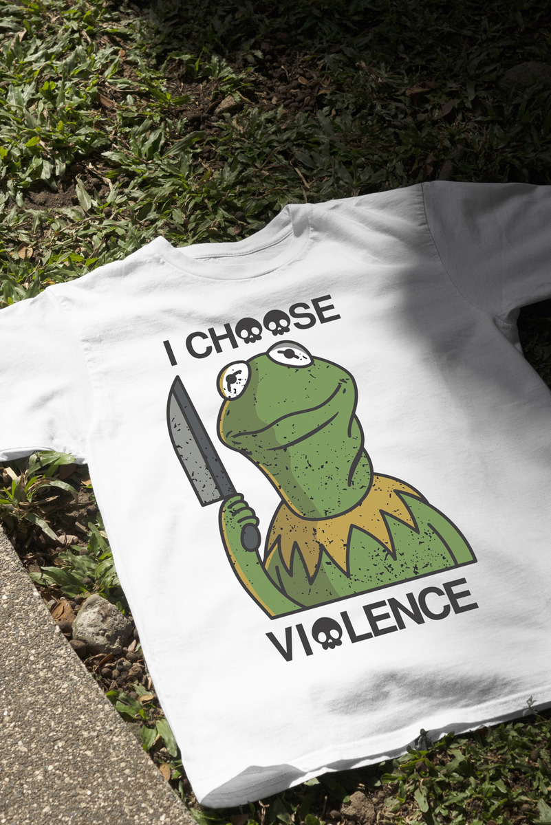 Remera: I Choose Violence Kermit Memoestampados - Imagen 12