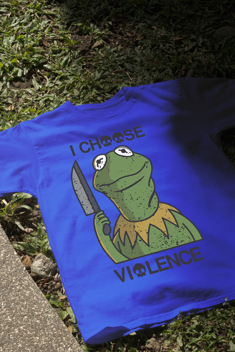 Remera: I Choose Violence Kermit Memoestampados - Imagen 9