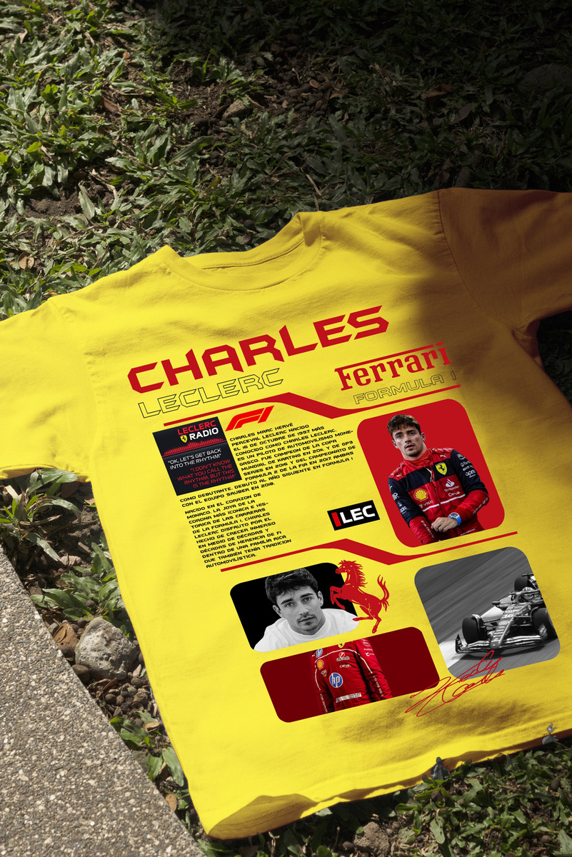 Remera: F1 Charles Leclerc Ferrari Memoestampados - Imagen 9