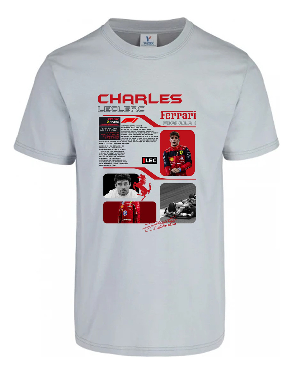 Remera: F1 Charles Leclerc Ferrari Memoestampados - Imagen 17