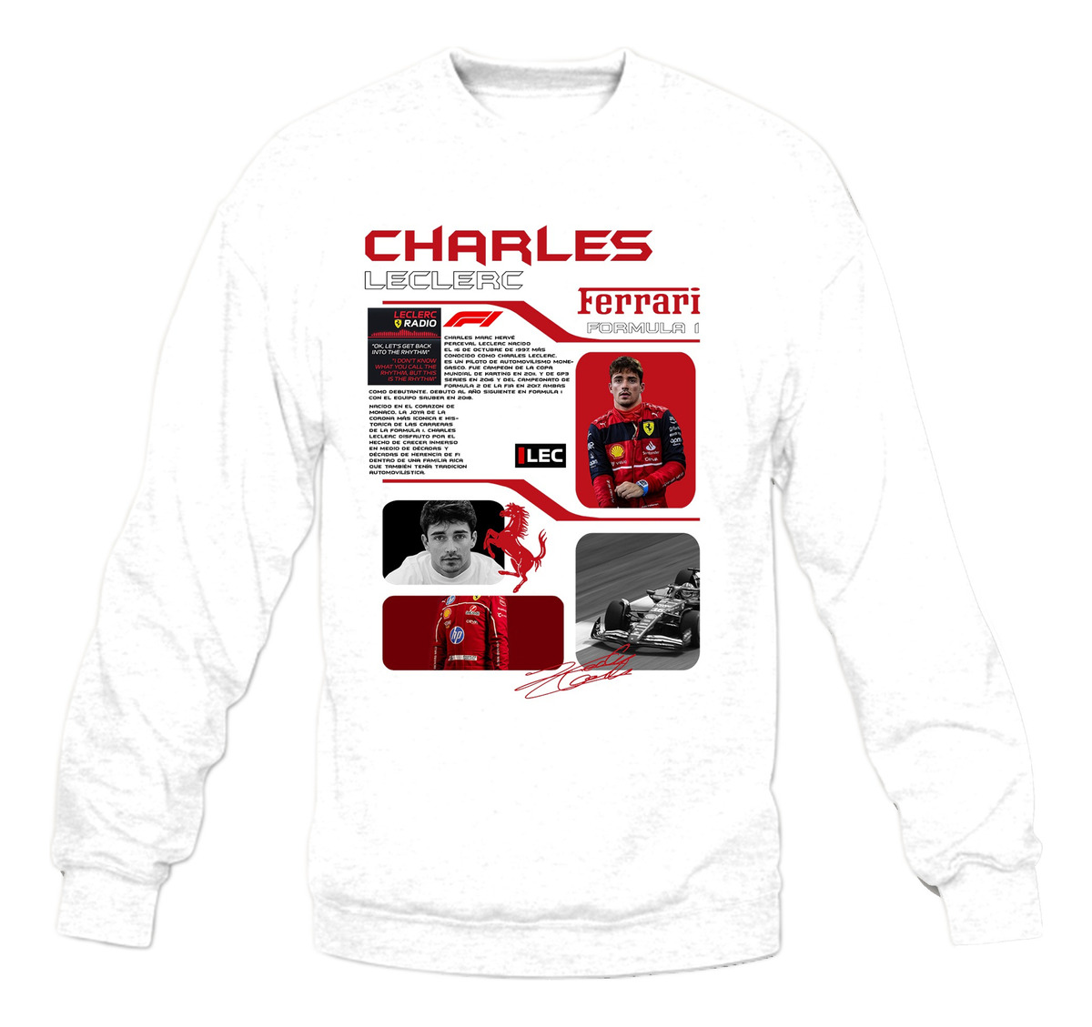 Buzo F1 Charles Leclerc Ferrari Memoestampados - Imagen 3