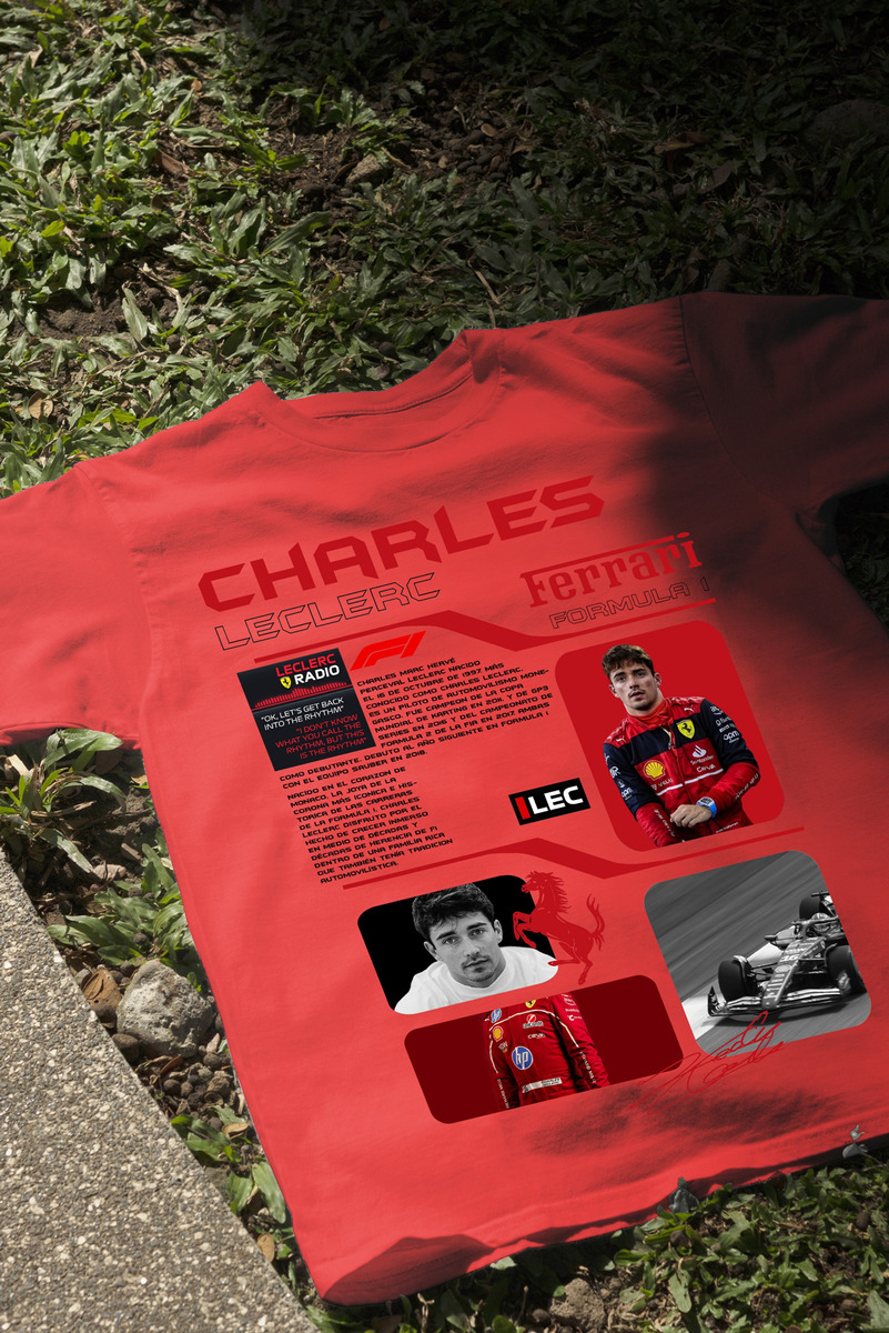 Remera: F1 Charles Leclerc Ferrari Memoestampados - Imagen 28