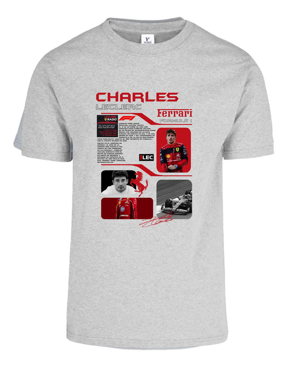 Remera: F1 Charles Leclerc Ferrari Memoestampados - Imagen 21