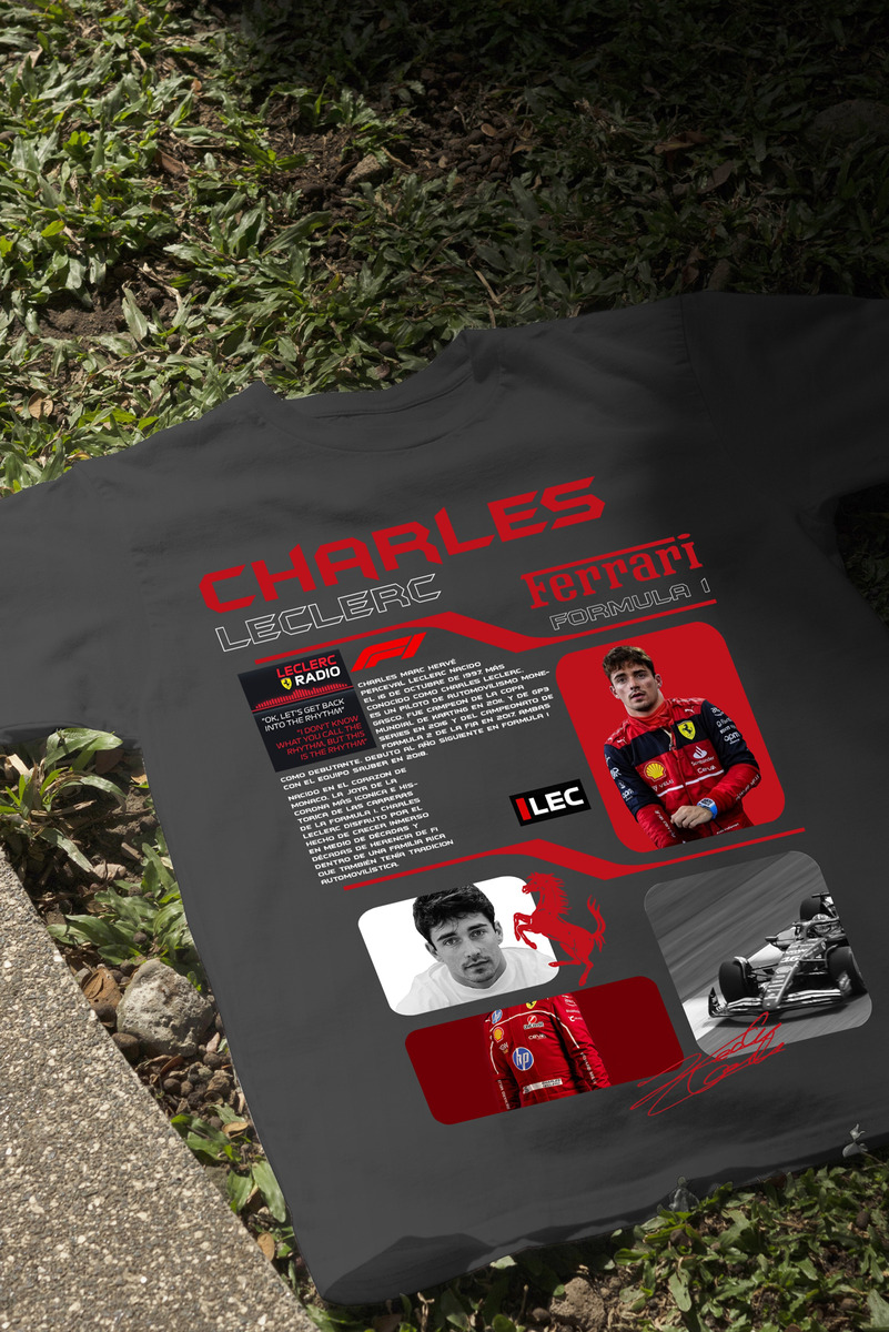 Remera: F1 Charles Leclerc Ferrari Memoestampados - Imagen 4