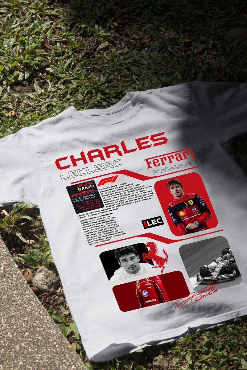 Remera: F1 Charles Leclerc Ferrari Memoestampados - Imagen 23