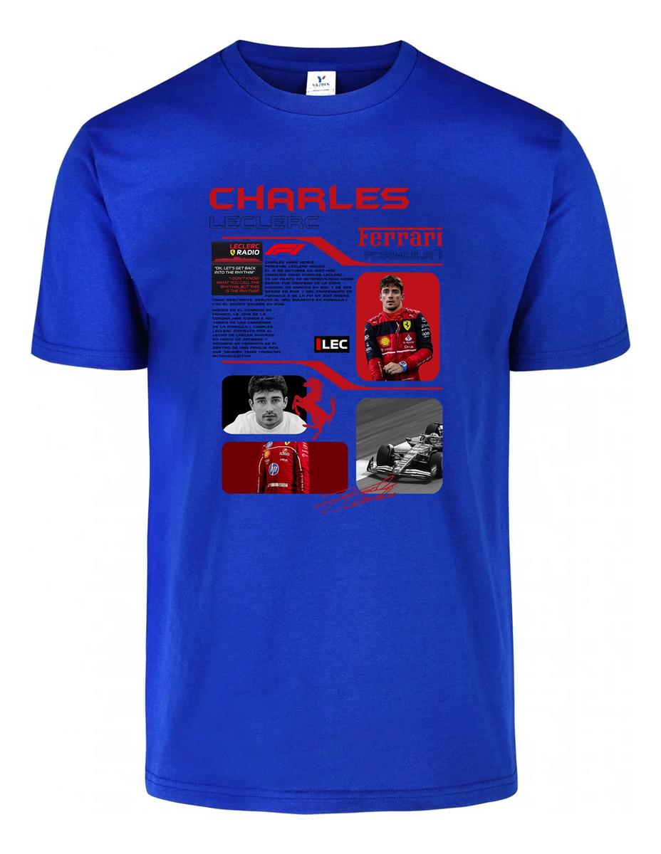 Remera: F1 Charles Leclerc Ferrari Memoestampados - Imagen 12