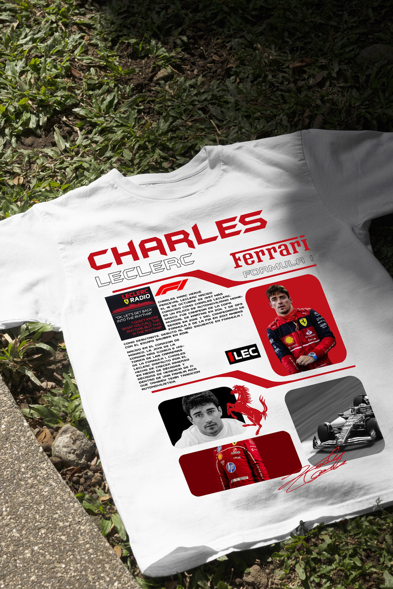 Remera: F1 Charles Leclerc Ferrari Memoestampados - Imagen 19