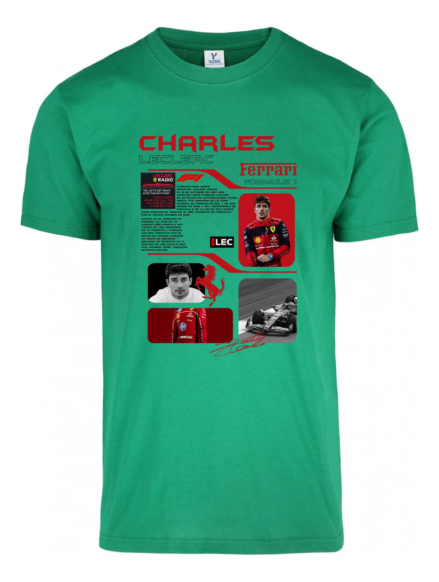 Remera: F1 Charles Leclerc Ferrari Memoestampados - Imagen 31