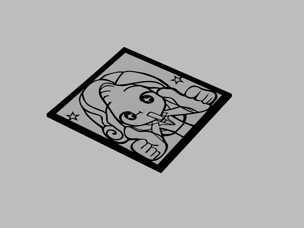 Cuadro Anime Girl 2 Calado 40x40 Memo Estampados - Imagen 2