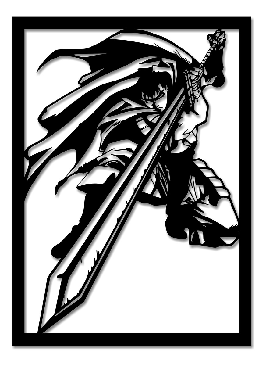 Cuadro Berserk Guts Calado 30x40 Memo Estampados