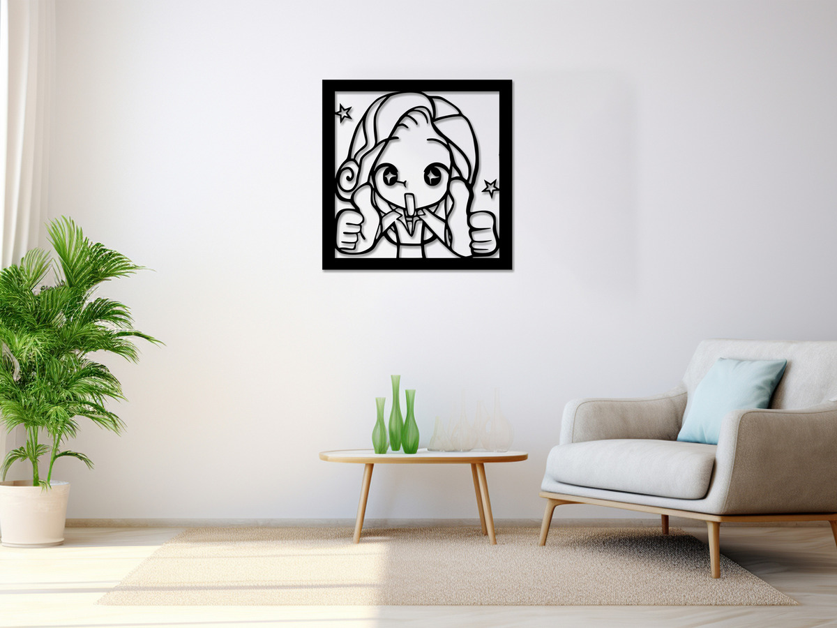 Cuadro Anime Girl 2 Calado 40x40 Memo Estampados - Imagen 3