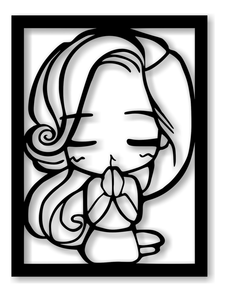Cuadro Anime Girl 3 Calado 30x40 Memo Estampados
