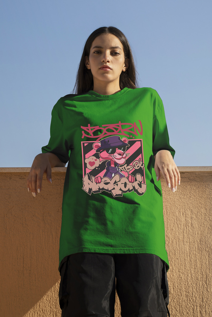Remera: Born To Be Awesome Pink Panther Memoestampados - Imagen 16