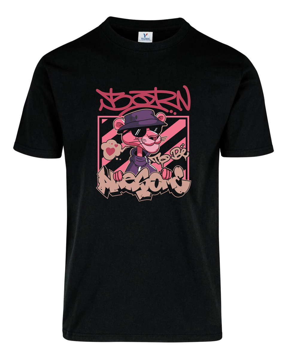 Remera: Born To Be Awesome Pink Panther Memoestampados - Imagen 2