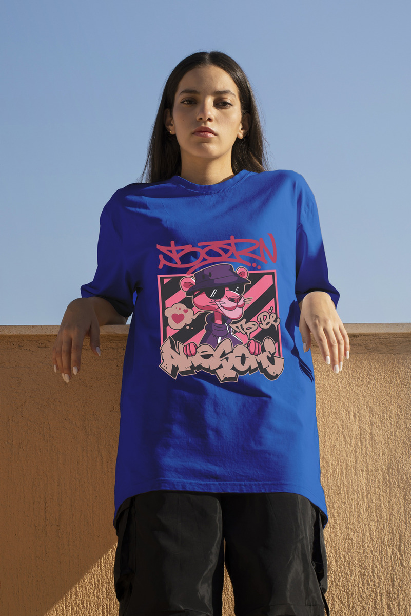 Remera: Born To Be Awesome Pink Panther Memoestampados - Imagen 8