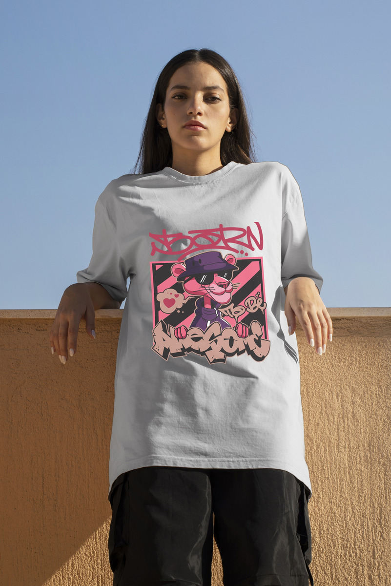 Remera: Born To Be Awesome Pink Panther Memoestampados - Imagen 14