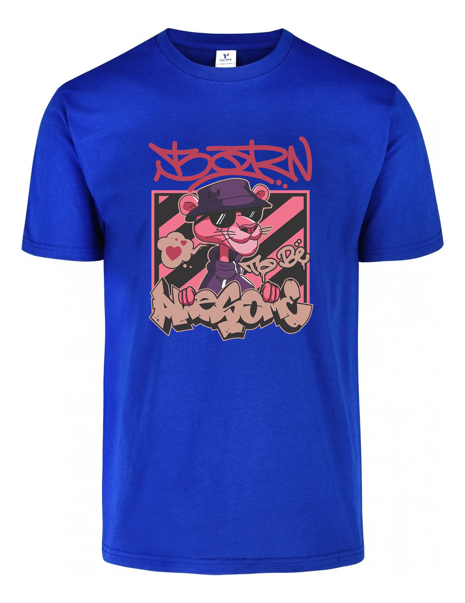 Remera: Born To Be Awesome Pink Panther Memoestampados - Imagen 7