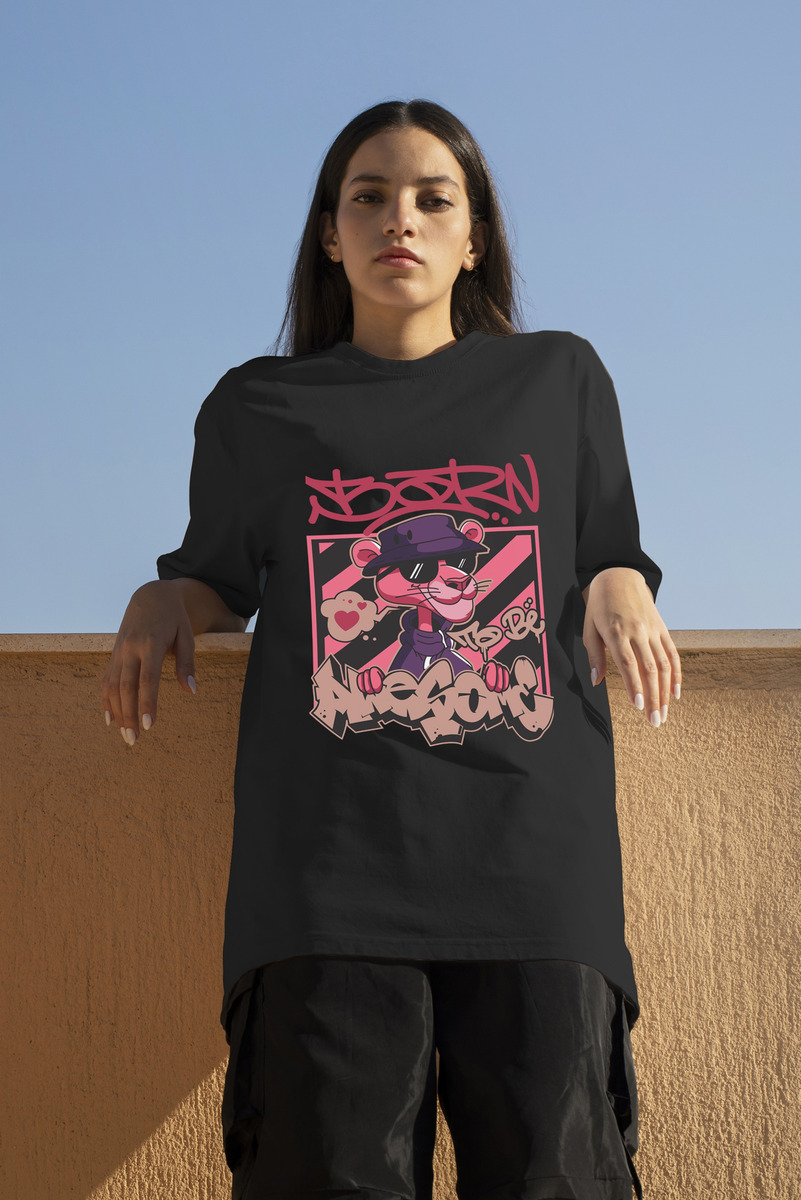 Remera: Born To Be Awesome Pink Panther Memoestampados