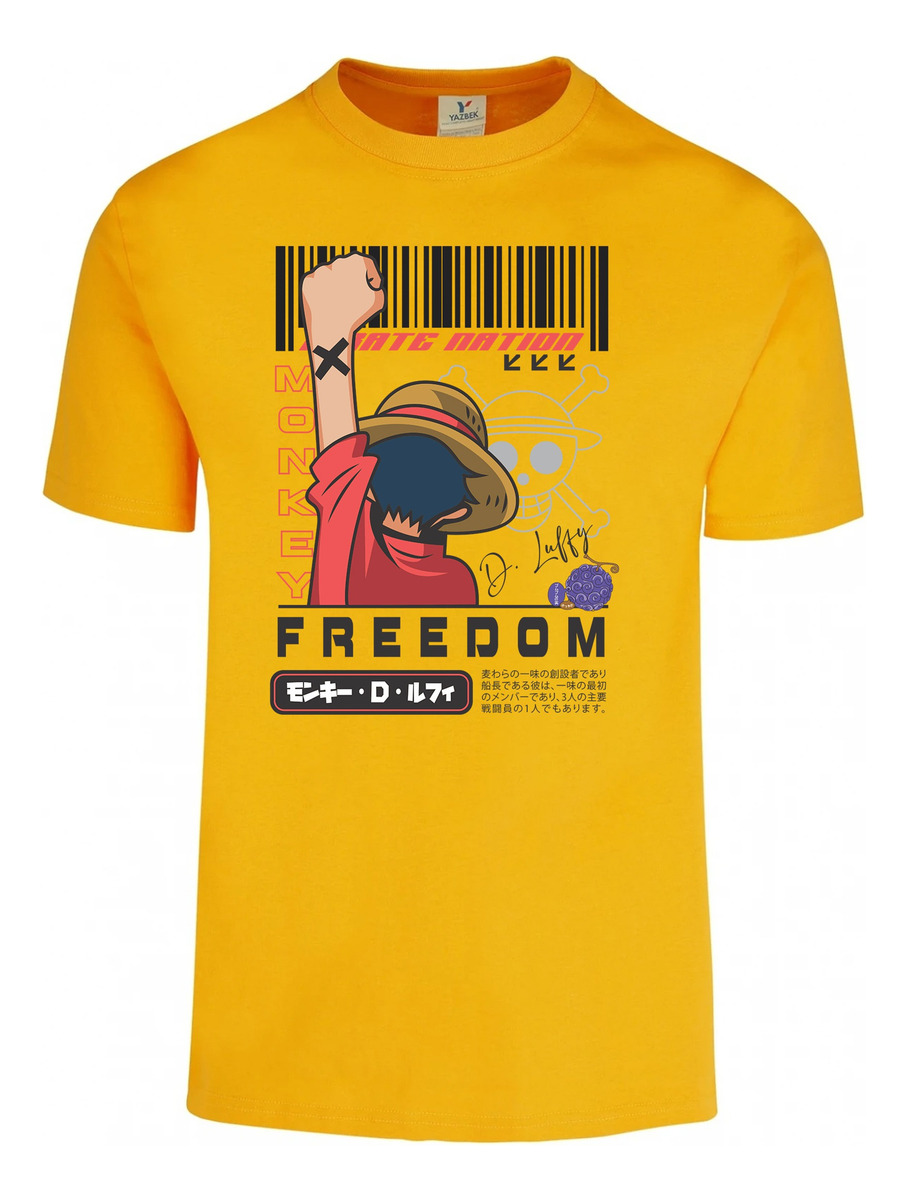 Remera: Luffy Pirate Nation Freedom Memoestampados - Imagen 6