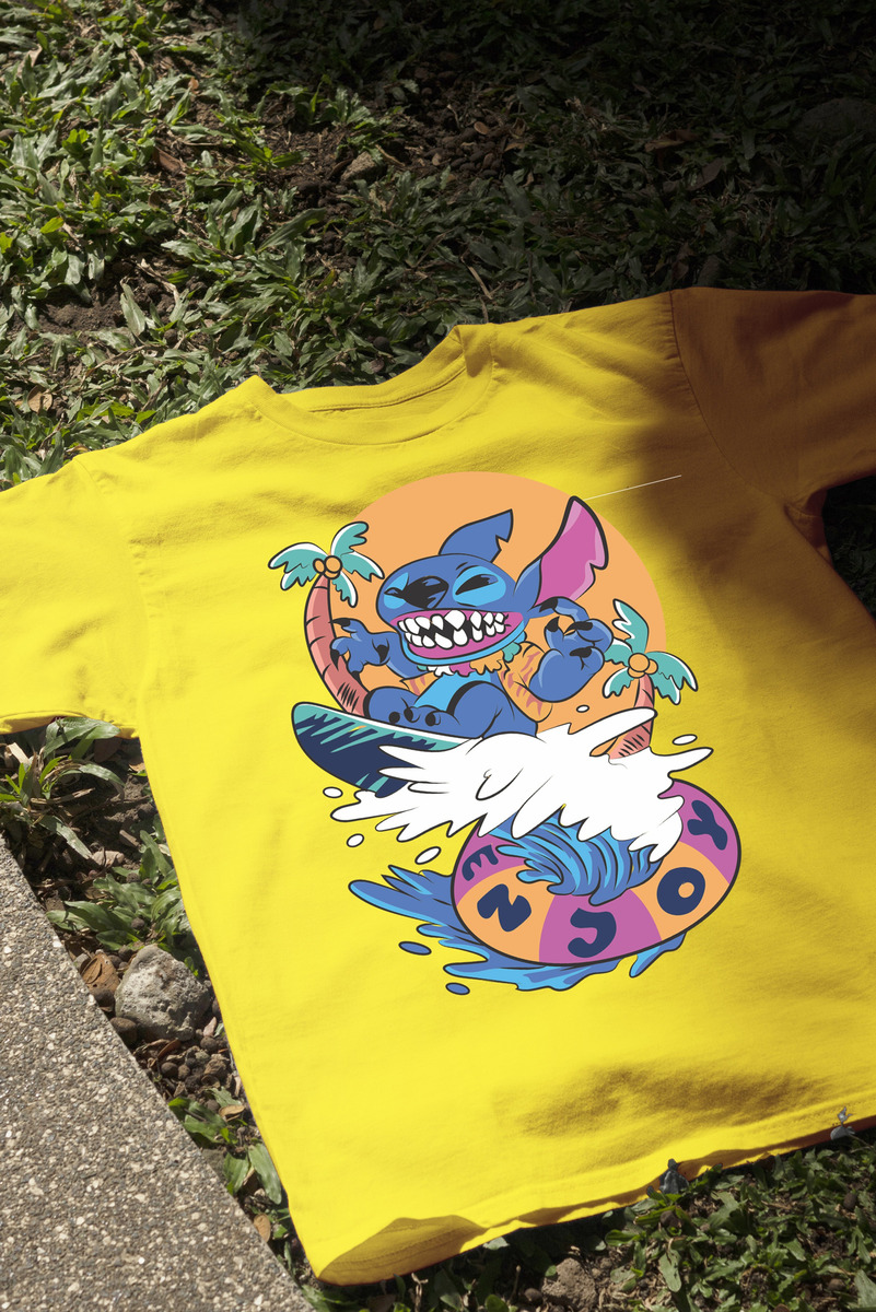 Remera: Stitch Surf Memoestampados - Imagen 6