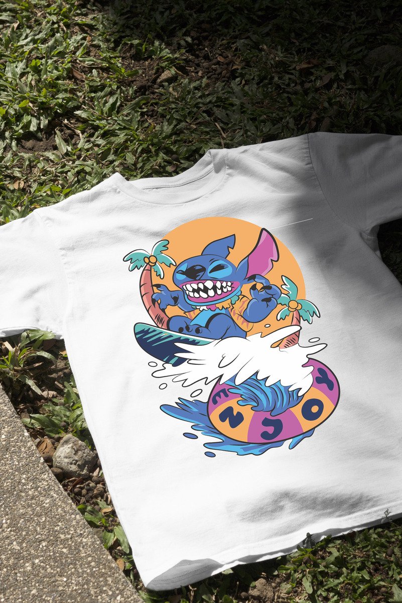 Remera: Stitch Surf Memoestampados - Imagen 12