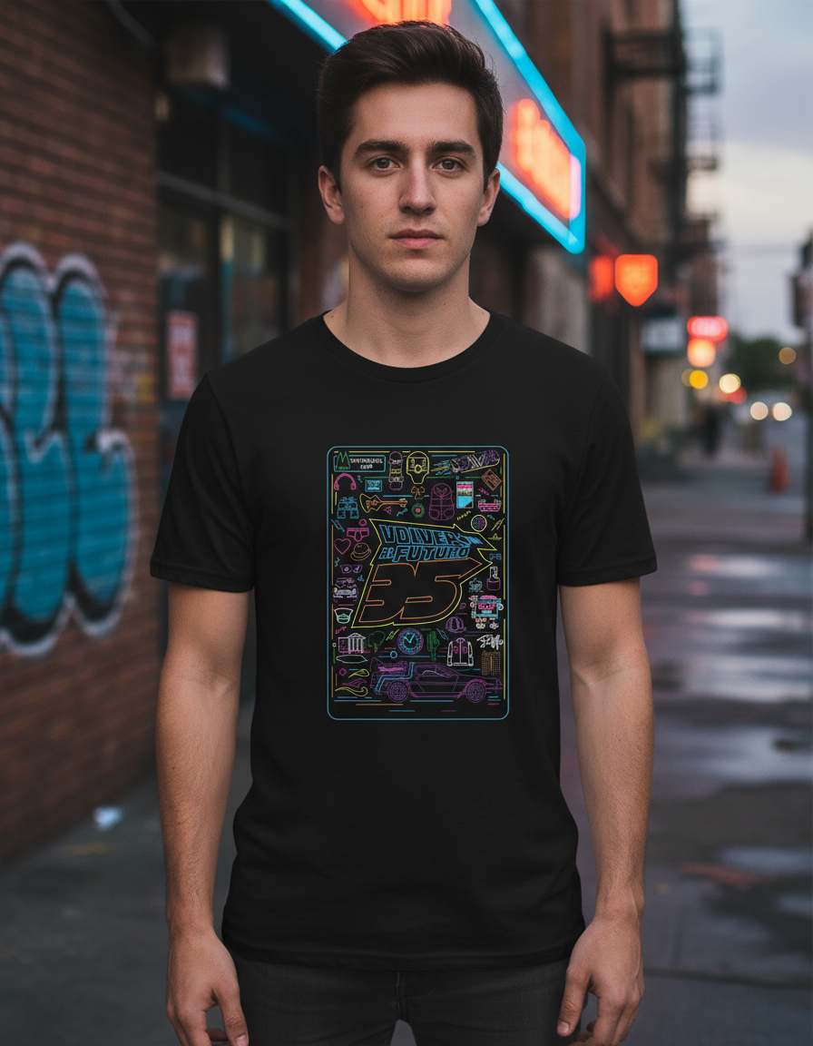 Remera: Volver Al Futuro Neon Memoestampados