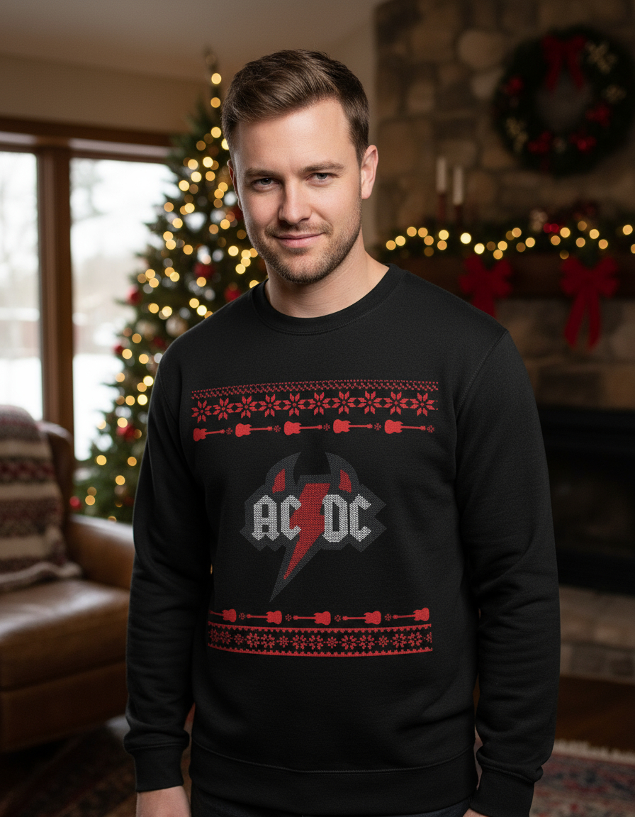 Buzo Ac Dc Ugly Sweater Memoestampados