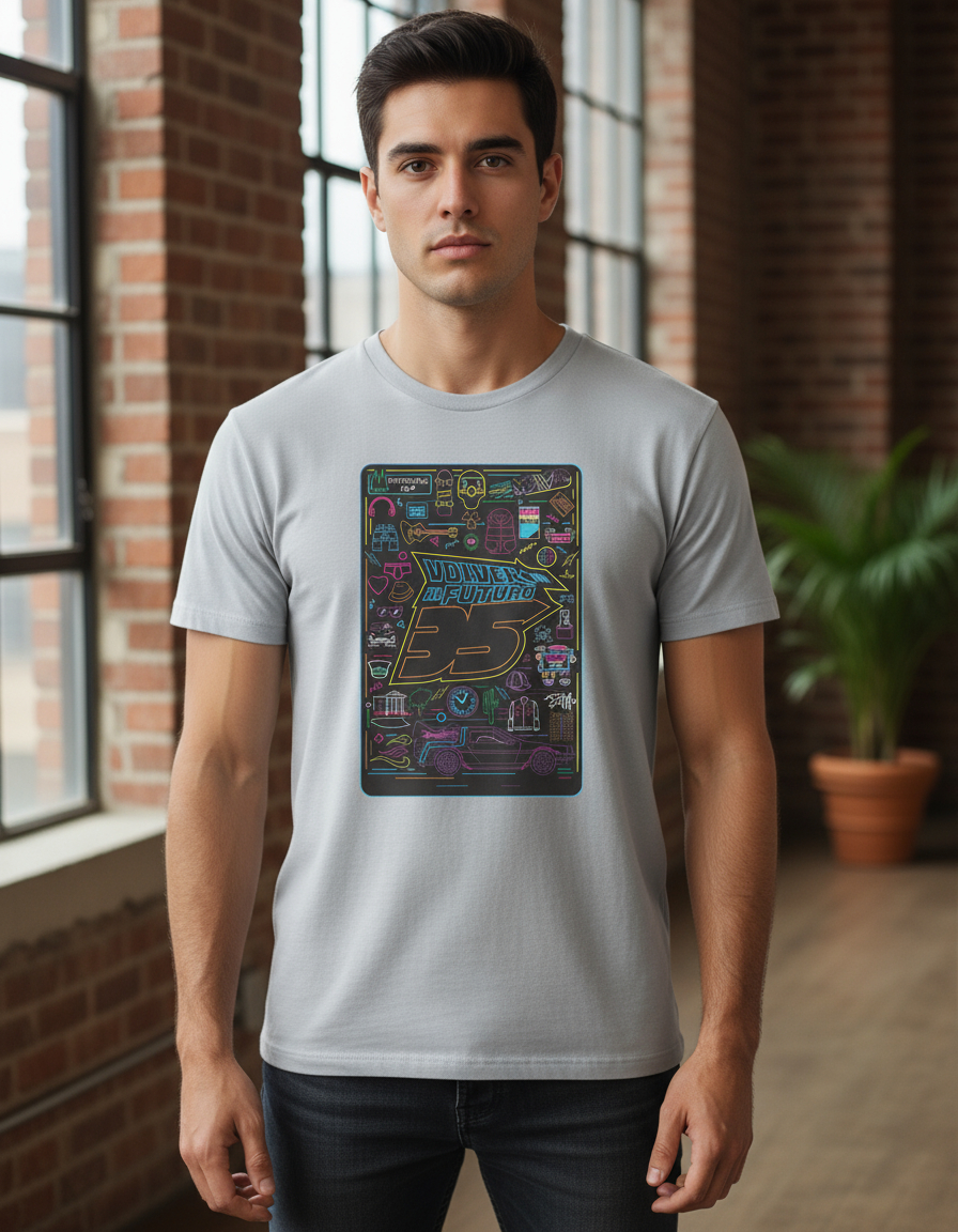 Remera: Volver Al Futuro Neon Memoestampados - Imagen 25