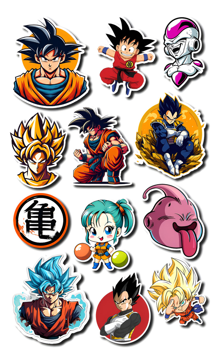 Pack Pegotines Stickers Dragon Ball Z Memoestampados - Imagen 2