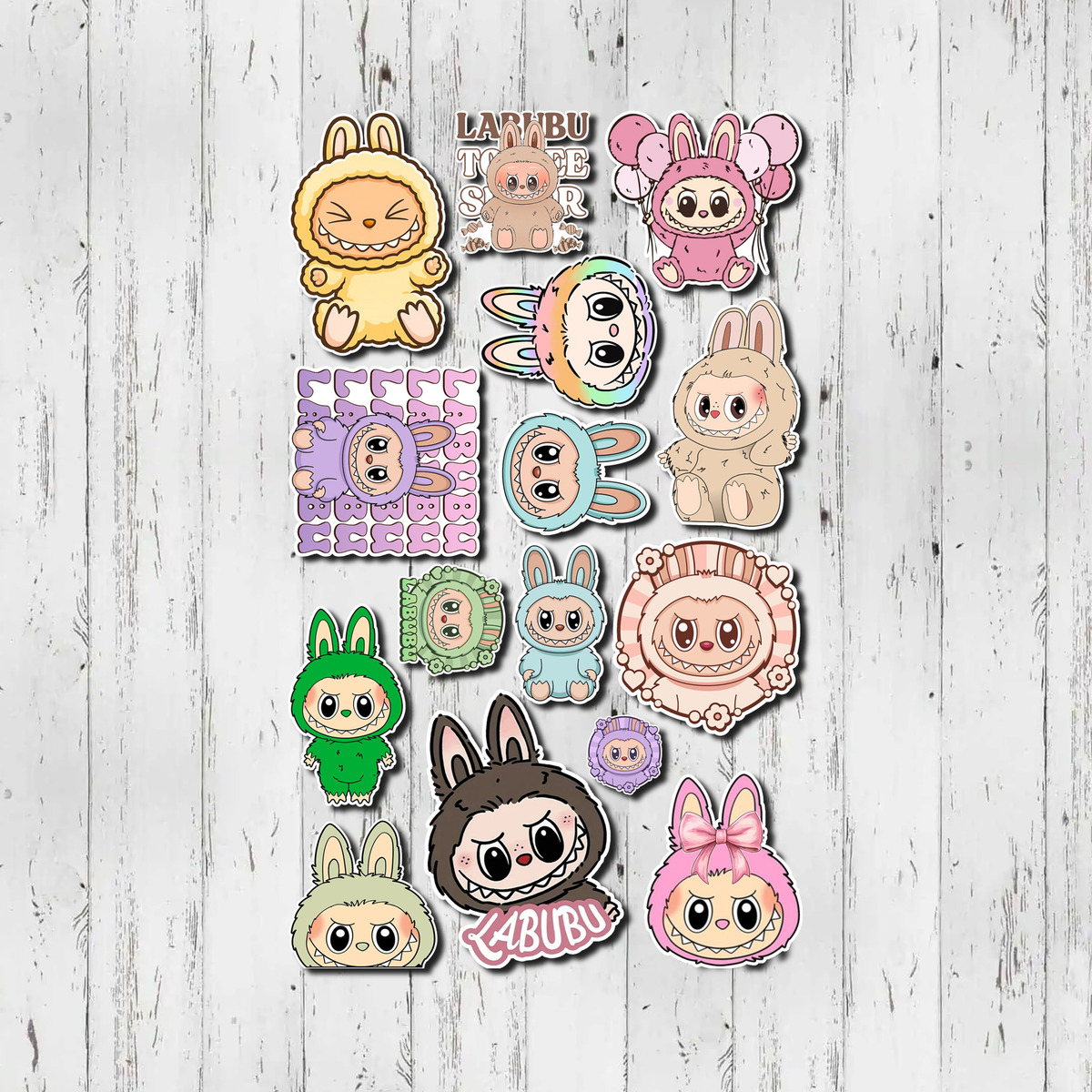 Pack Pegotines Stickers Labubu Memoestampados - Imagen 4