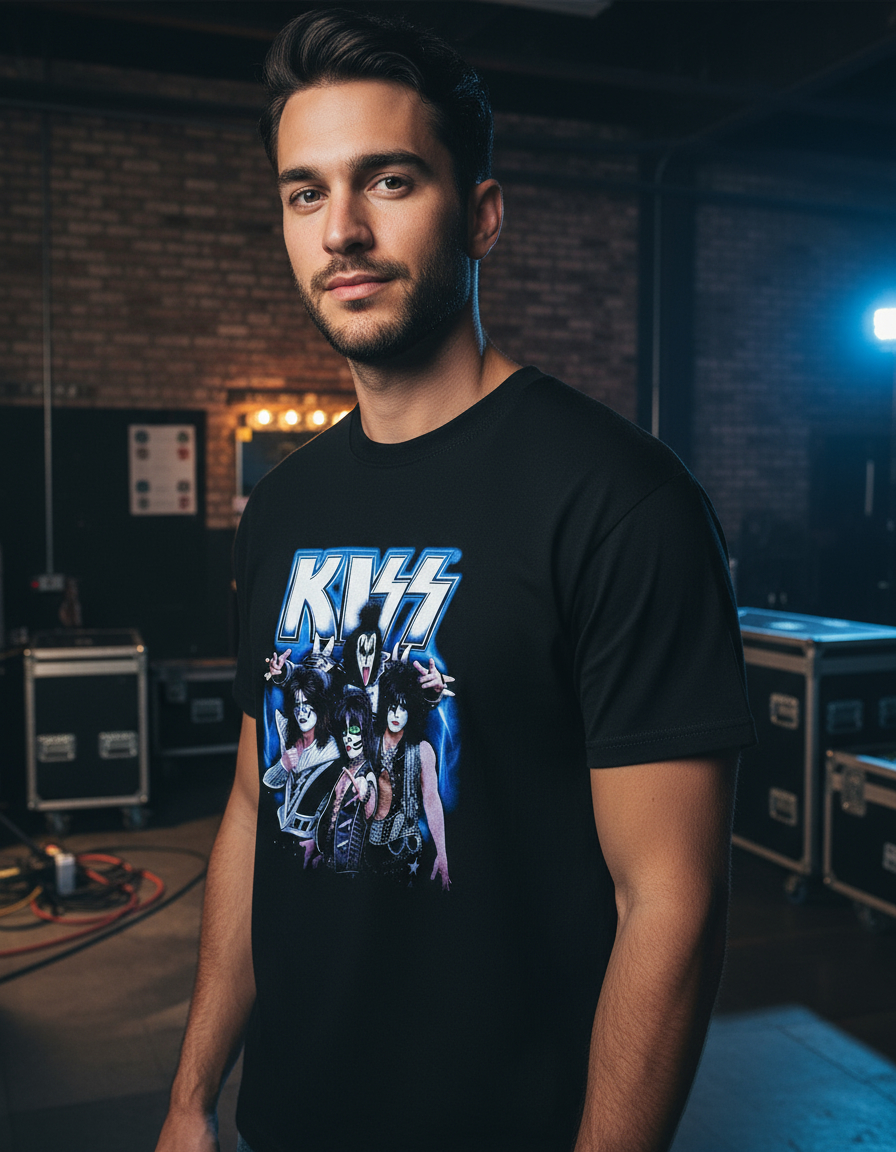 Remera: Kiss Musica Rock Azul Memoestampados - Imagen 3