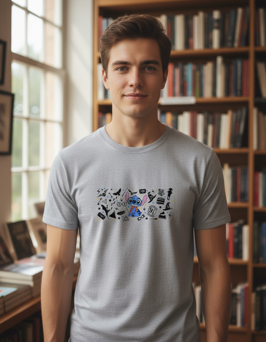 Remera: Stich Mundo Harry Potter Memoestampados