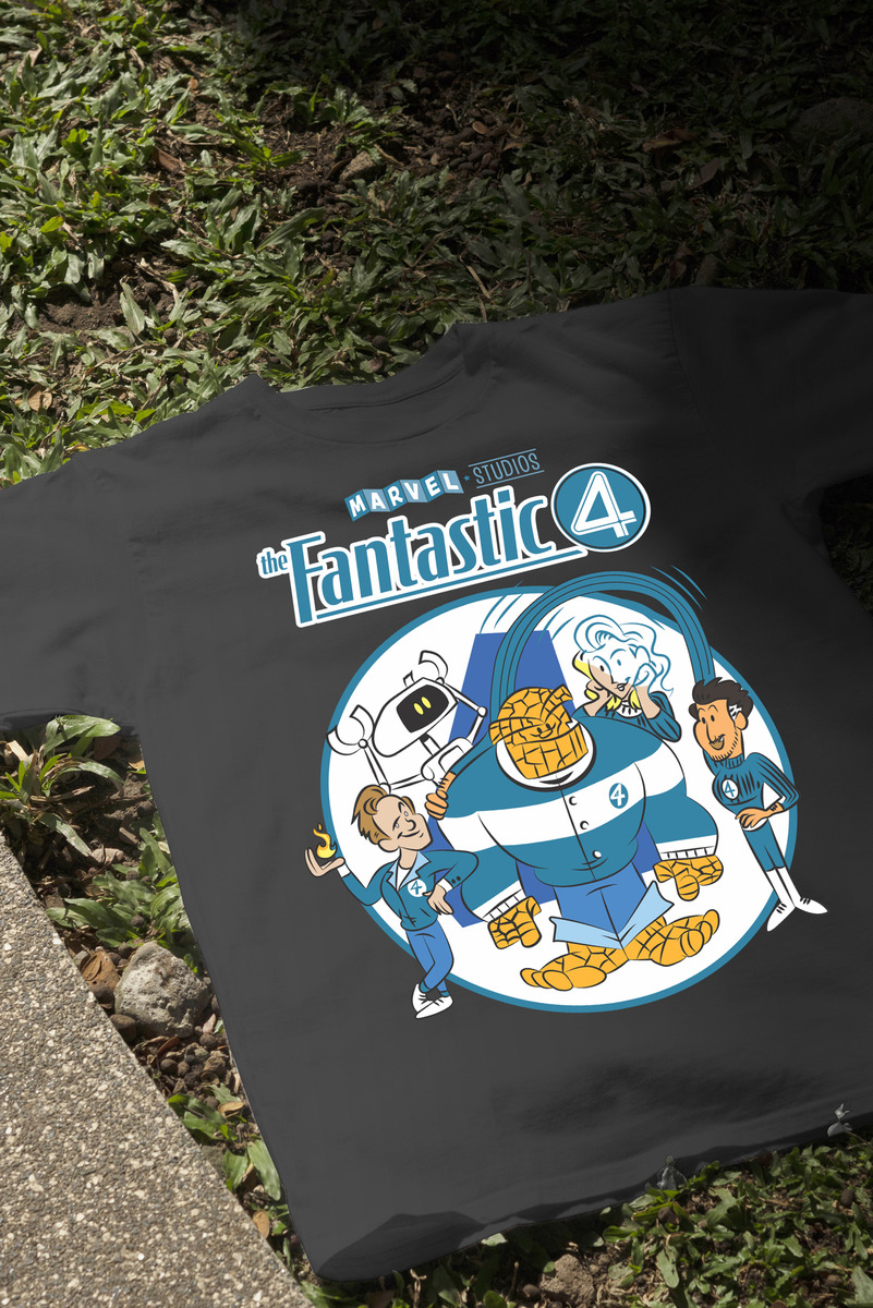Remera: 4 Fantasticos Cartoon Memoestampados - Imagen 3