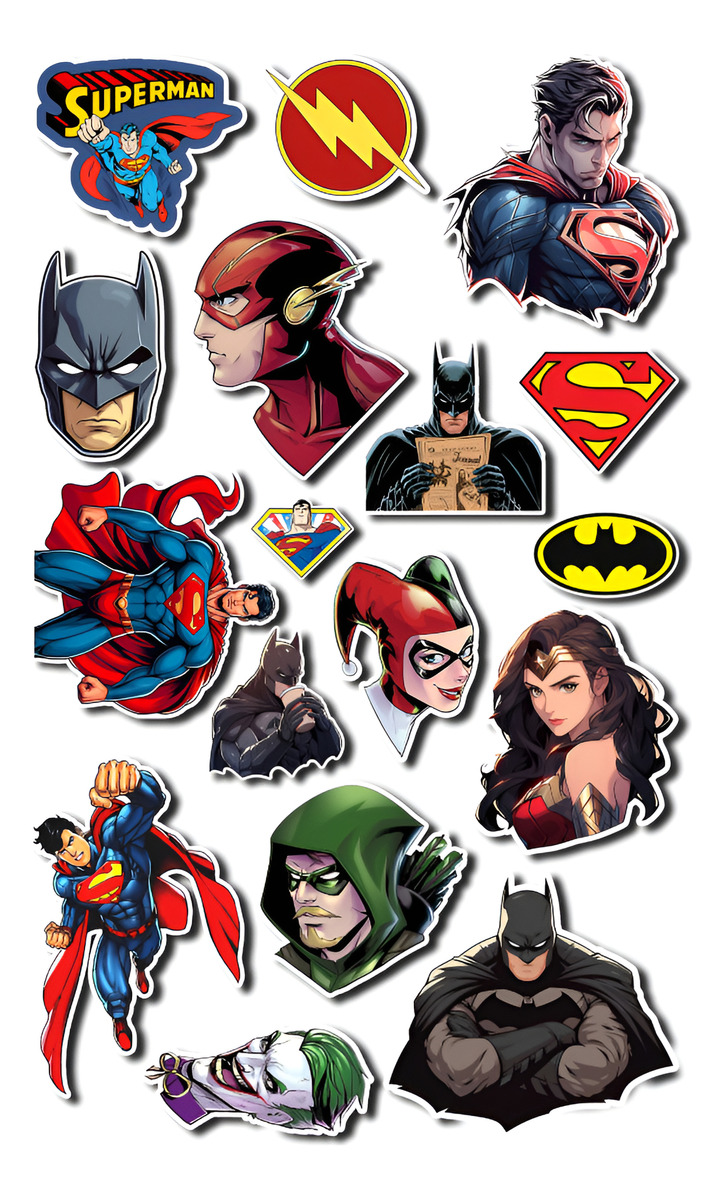 Pack Pegotines Stickers Dc Comics Memoestampados - Imagen 2