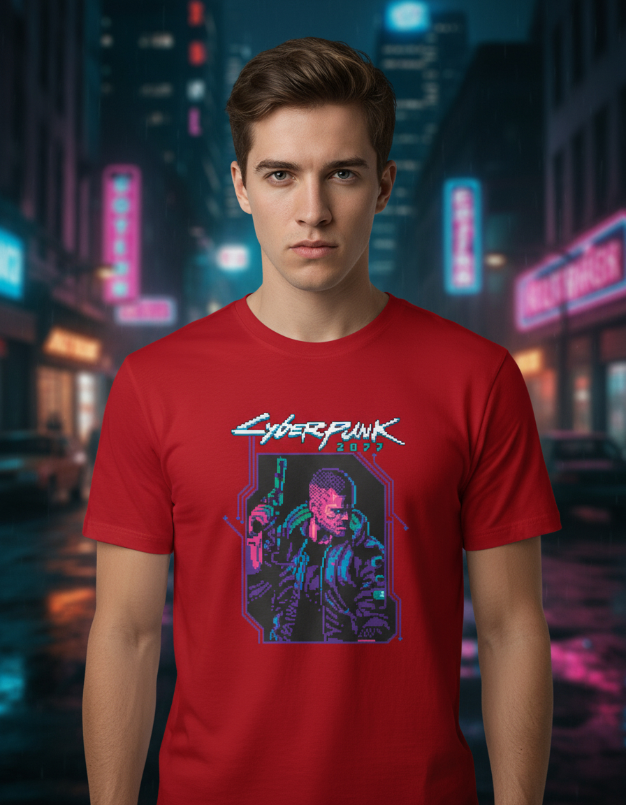 Remera: Cyberpunk 2077 Pixel Art Memoestampados - Imagen 11