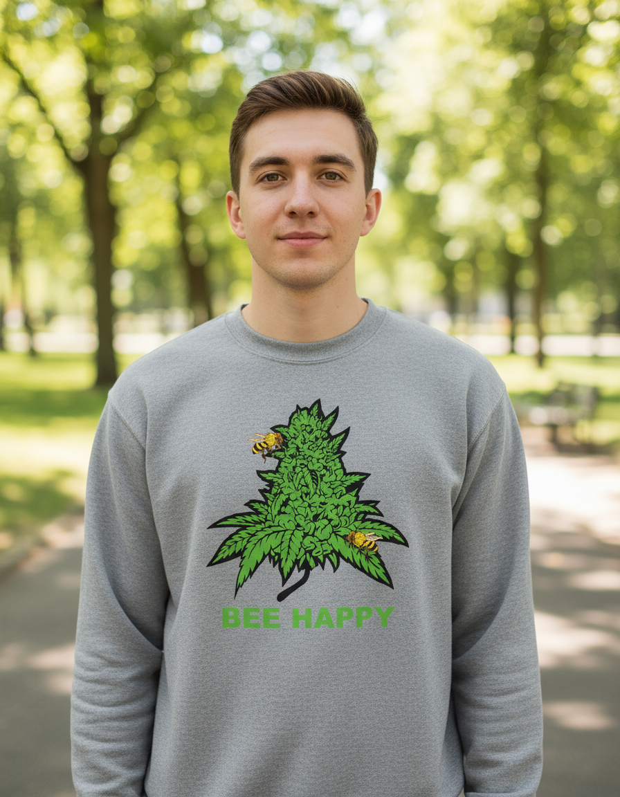 Buzo: Bee Happy Weed Memoestampados - Imagen 5
