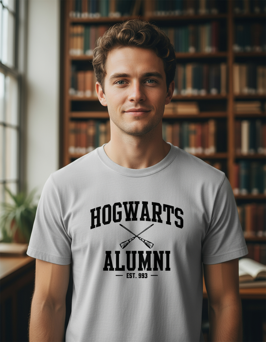 Remera: Hogwarts Alumni Harry Potter Memoestampado - Imagen 3