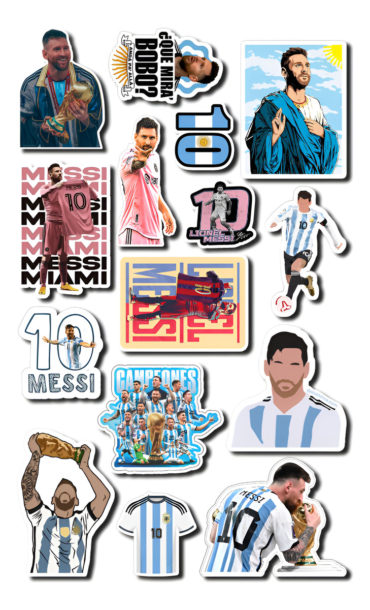 Pack Pegotines Stickers Messi Memoestampados - Imagen 2